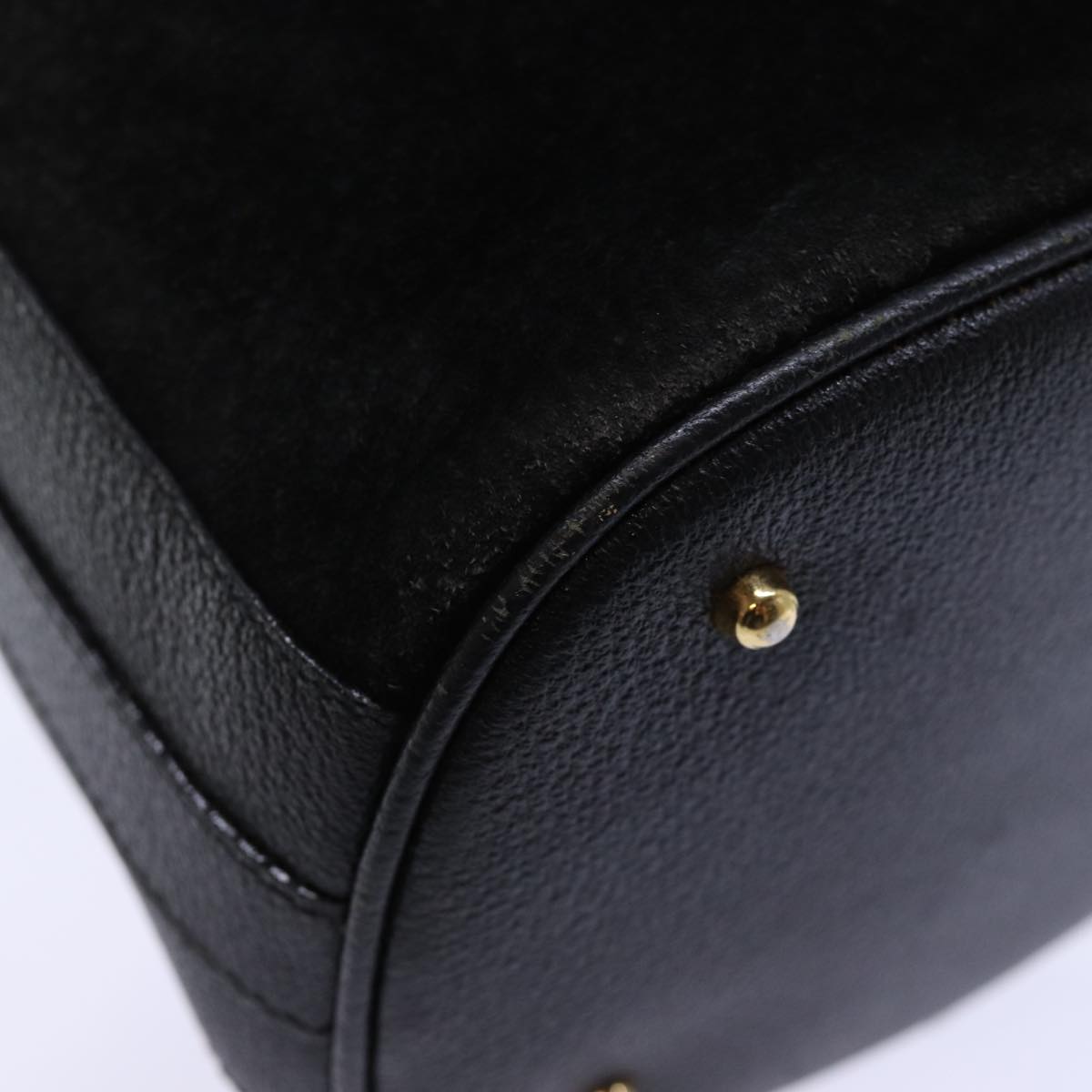 GUCCI Bamboo Hand Bag Suede 2way Black 001 2865 1657 bs13831