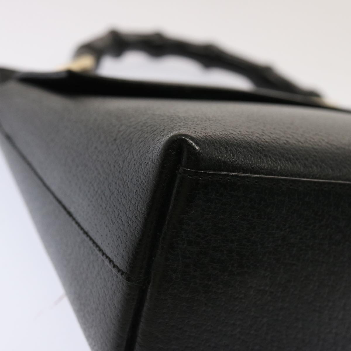GUCCI Bamboo Hand Bag Leather Black 001 1014 1888 0 bs13845