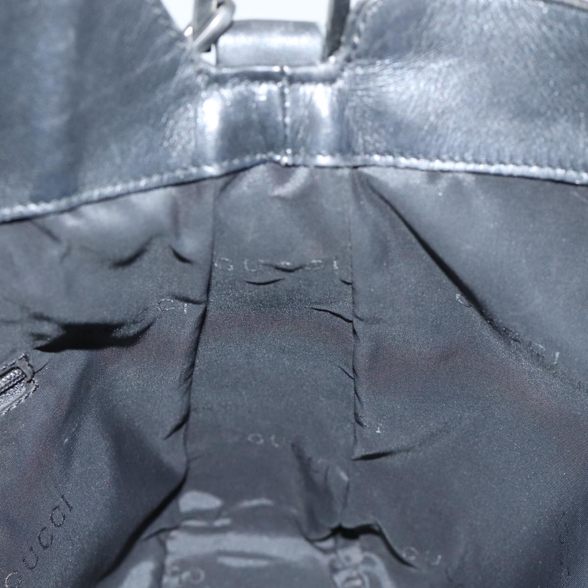 GUCCI Bamboo Hand Bag Leather Black 001 1638 200047 bs13847