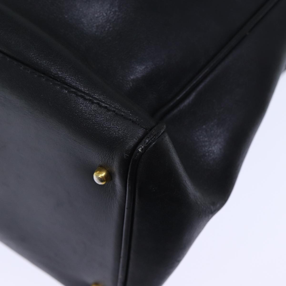 GUCCI Bamboo Hand Bag Leather Black 002 123 0322 bs13848