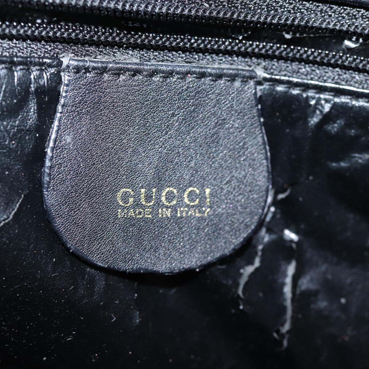 GUCCI Bamboo Hand Bag Leather Black 000 1186 0289 bs13925