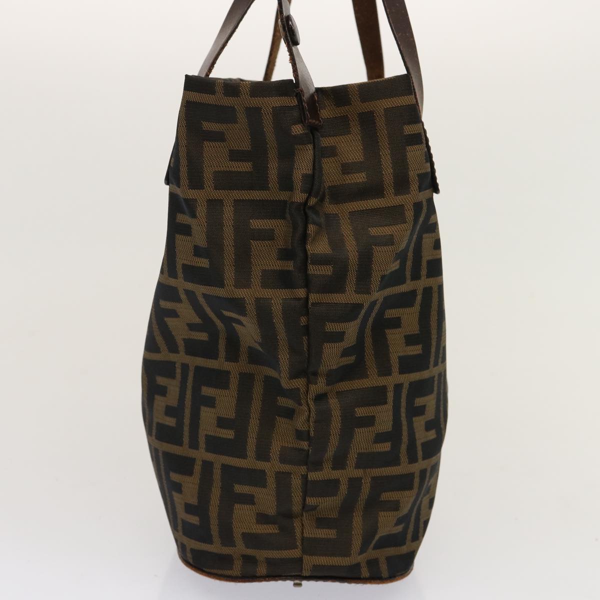 FENDI Zucca Canvas Hand Bag Brown bs13987