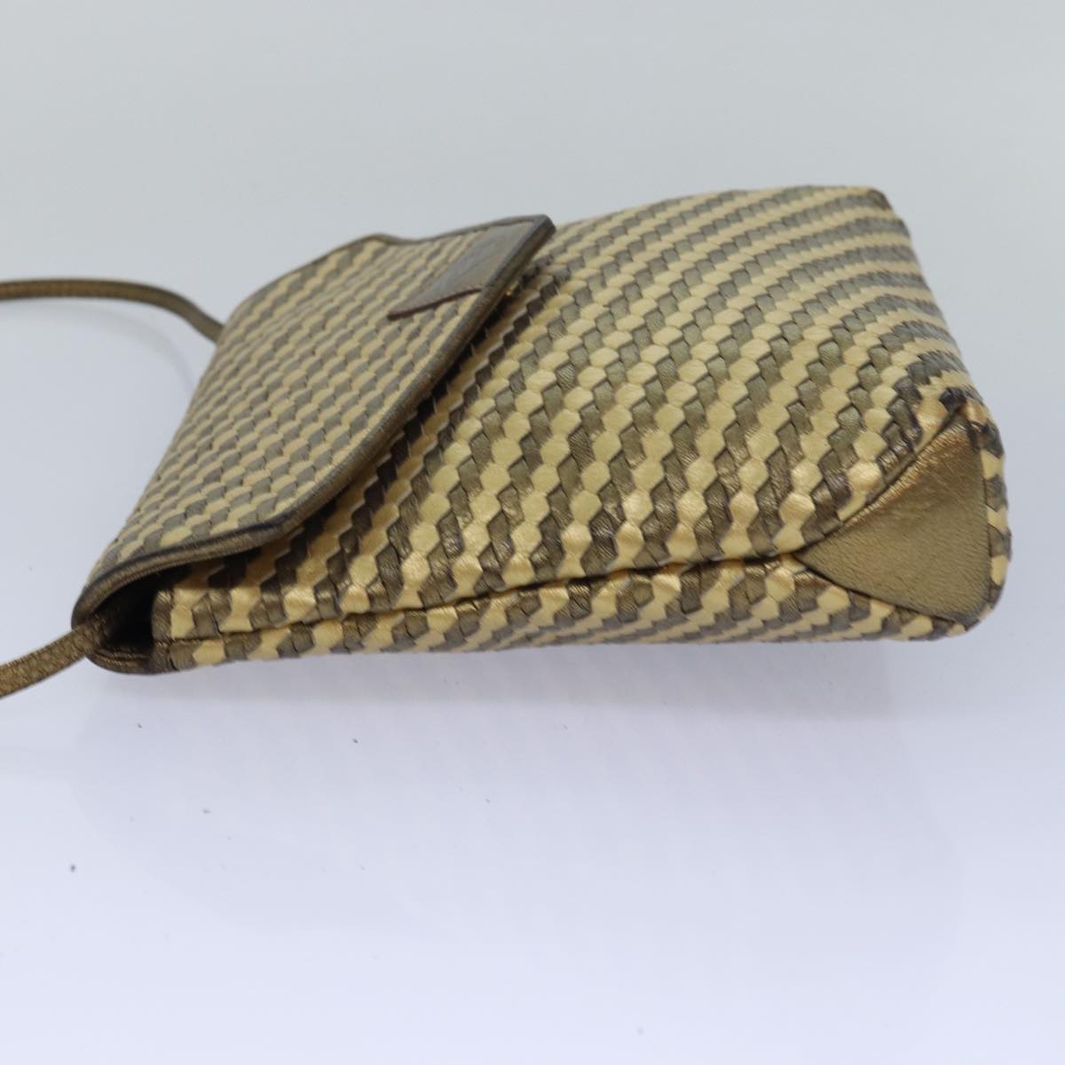 FENDI Shoulder Hand Bag Leather 3Set Brown Gold black bs14080