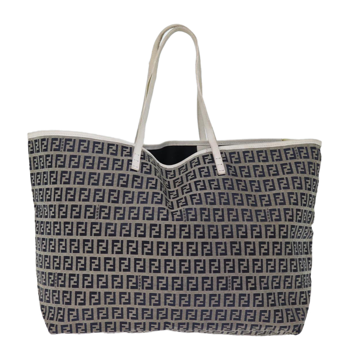 FENDI Zucchino Canvas Tote Bag Navy bs14129