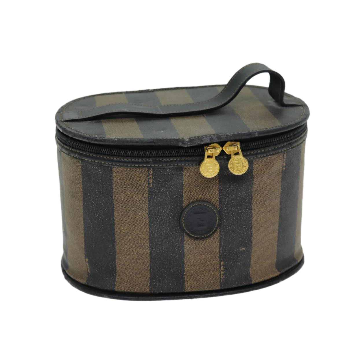 FENDI Pecan Canvas Vanity Cosmetic Pouch Black Brown bs14130