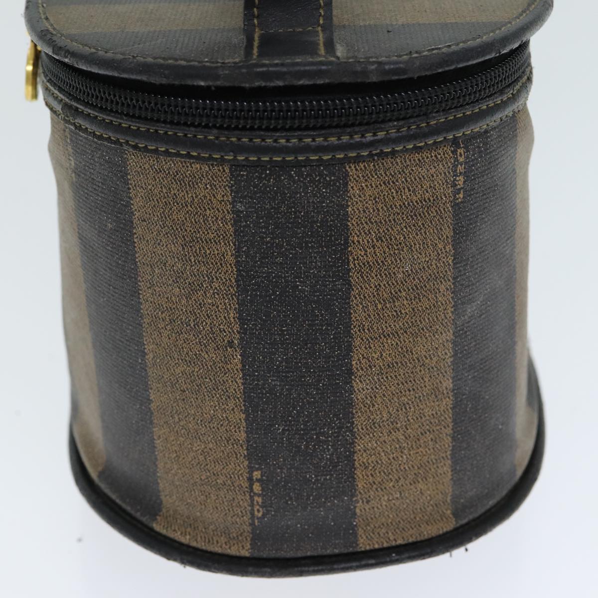 FENDI Pecan Canvas Vanity Cosmetic Pouch Black Brown bs14130