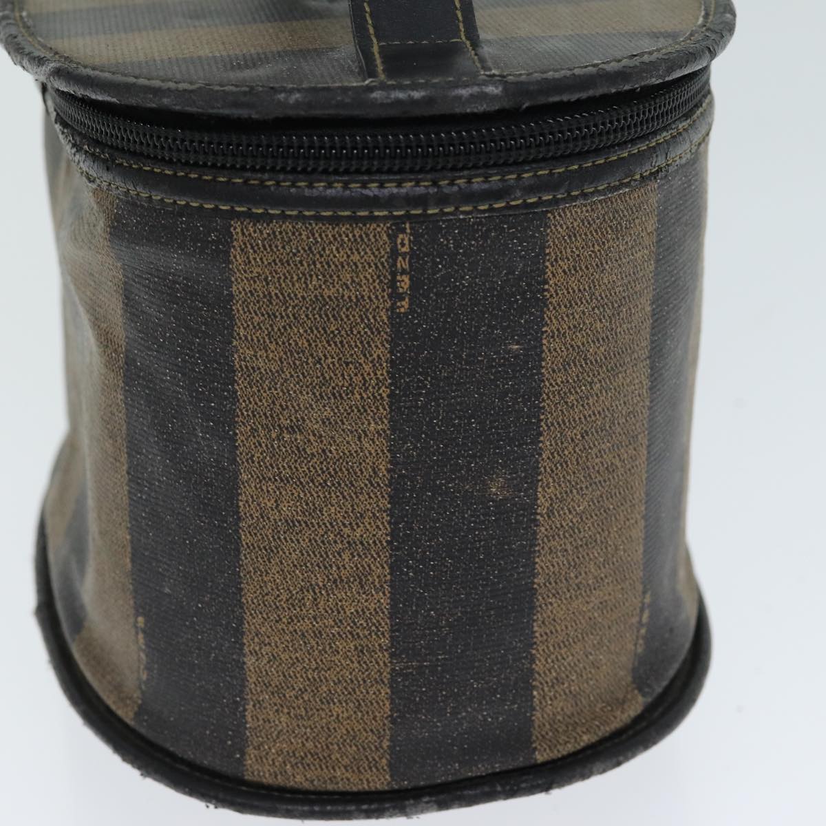 FENDI Pecan Canvas Vanity Cosmetic Pouch Black Brown bs14130