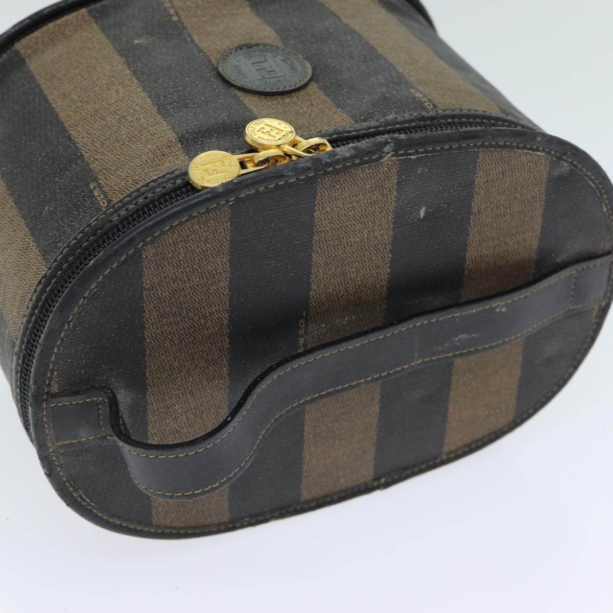 FENDI Pecan Canvas Vanity Cosmetic Pouch Black Brown bs14130