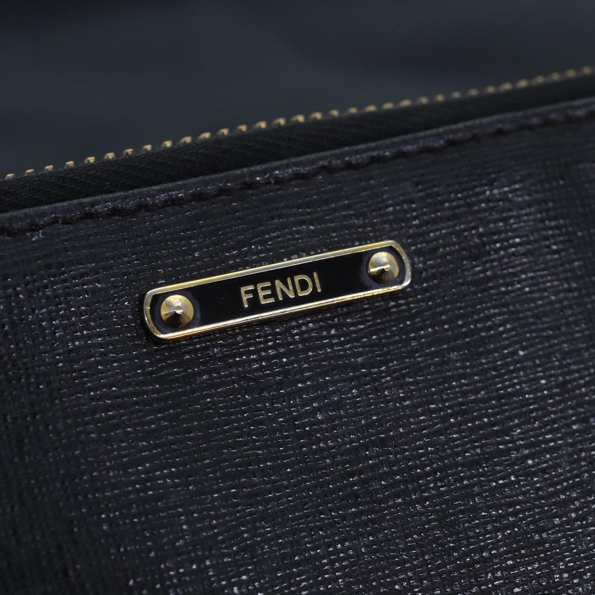 FENDI Shoulder Bag Leather Black bs14132