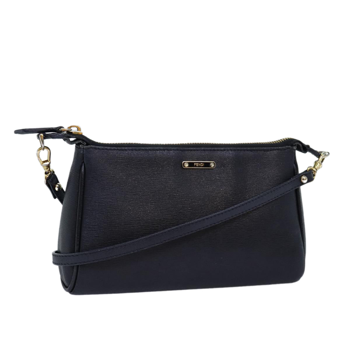 FENDI Shoulder Bag Leather Black bs14132