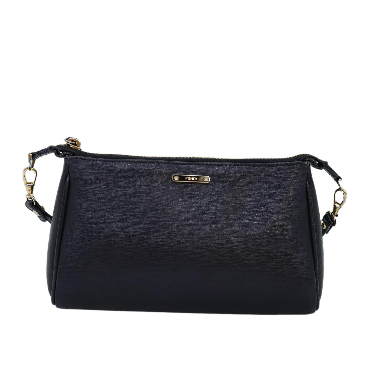 FENDI Shoulder Bag Leather Black bs14132