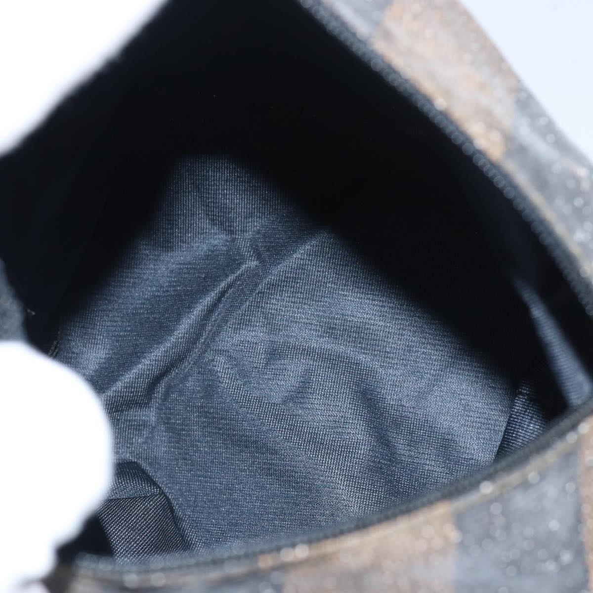 FENDI Pecan Canvas Pouch Hand Bag 2Set Black Brown bs14158