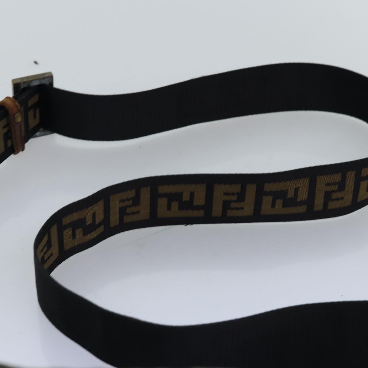FENDI Zucca Canvas Shoulder Bag Black Brown bs14240