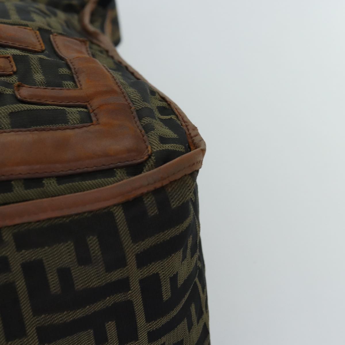 FENDI Zucca Canvas Shoulder Bag Black Brown bs14240