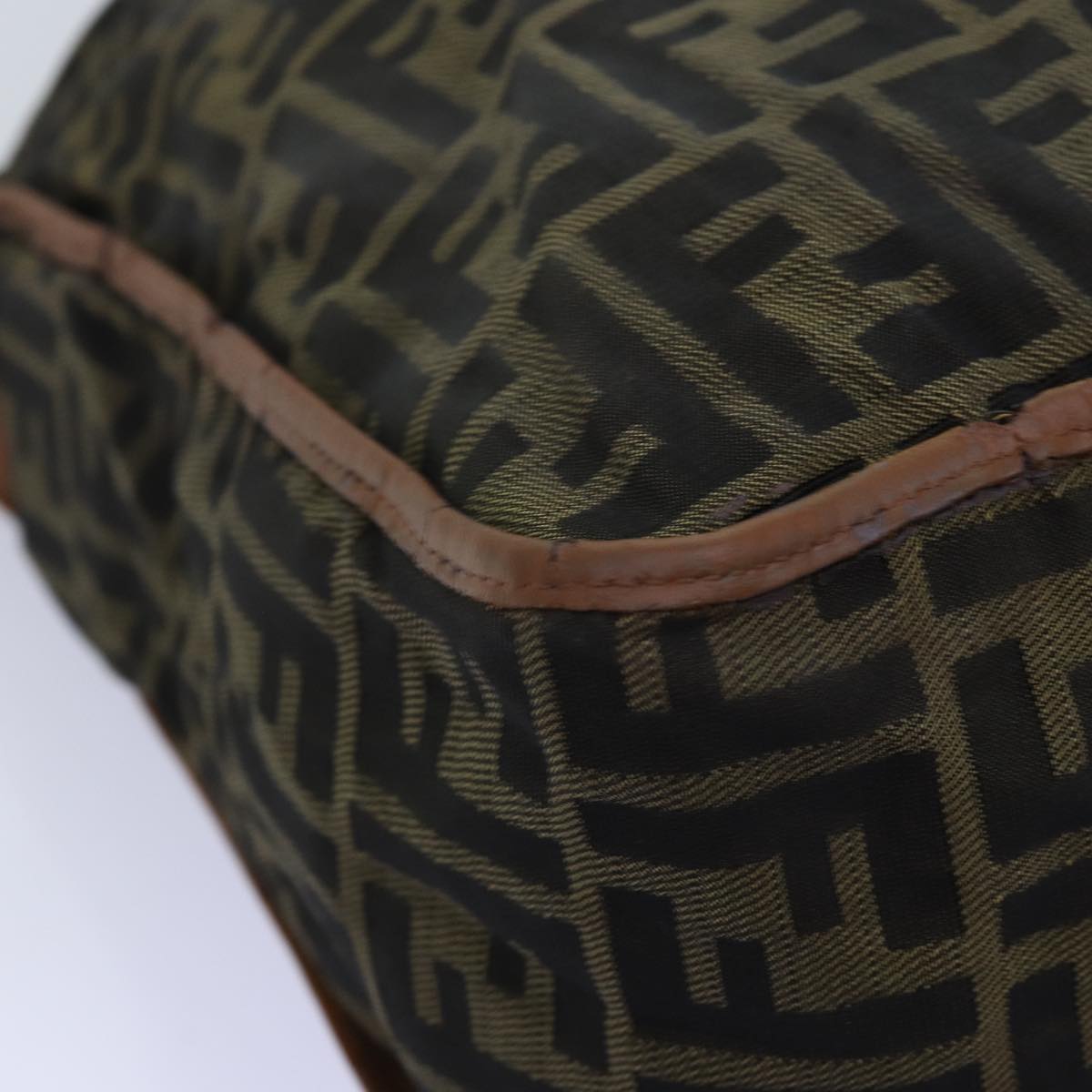 FENDI Zucca Canvas Shoulder Bag Black Brown bs14240