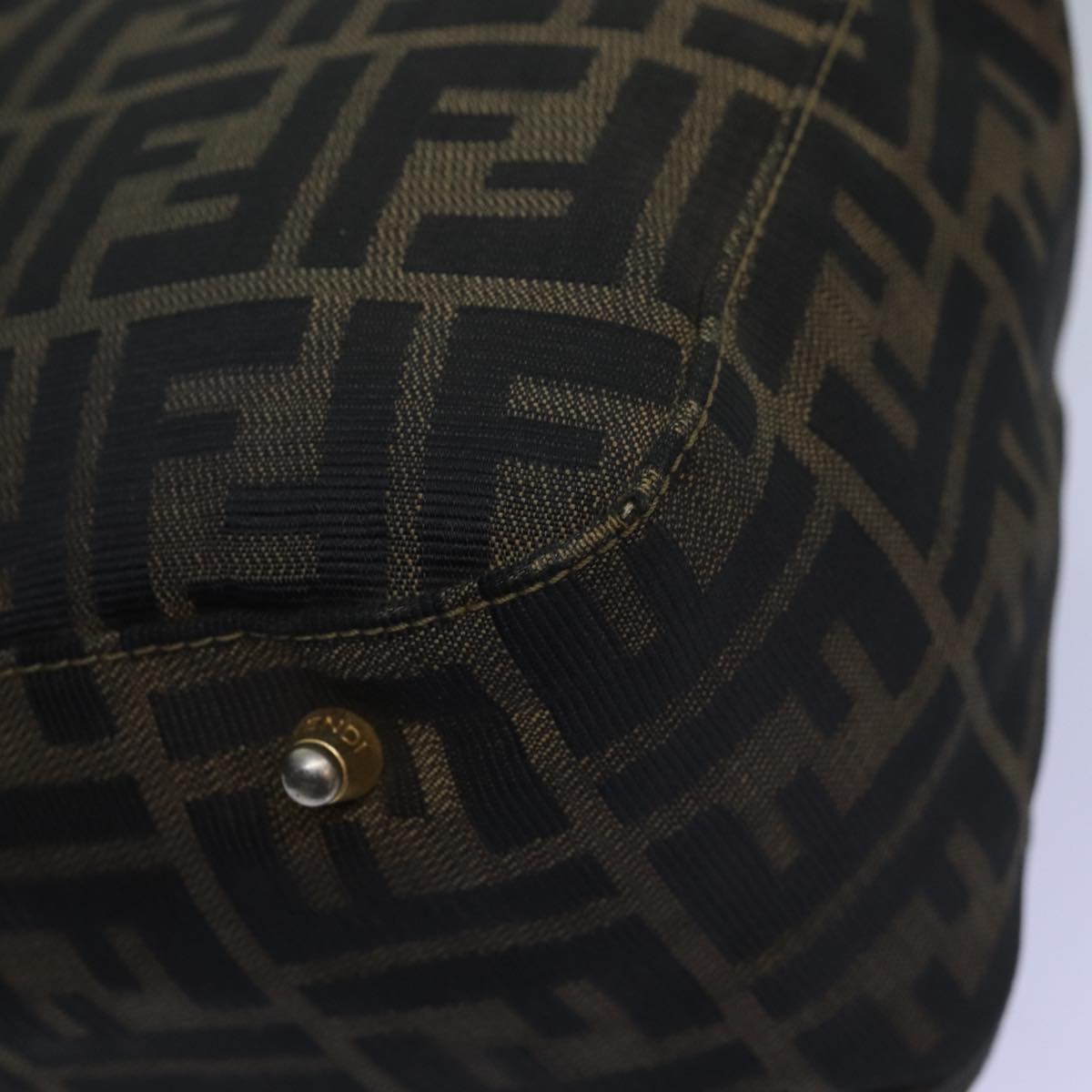 FENDI Zucca Canvas Hand Bag Brown Black bs14249