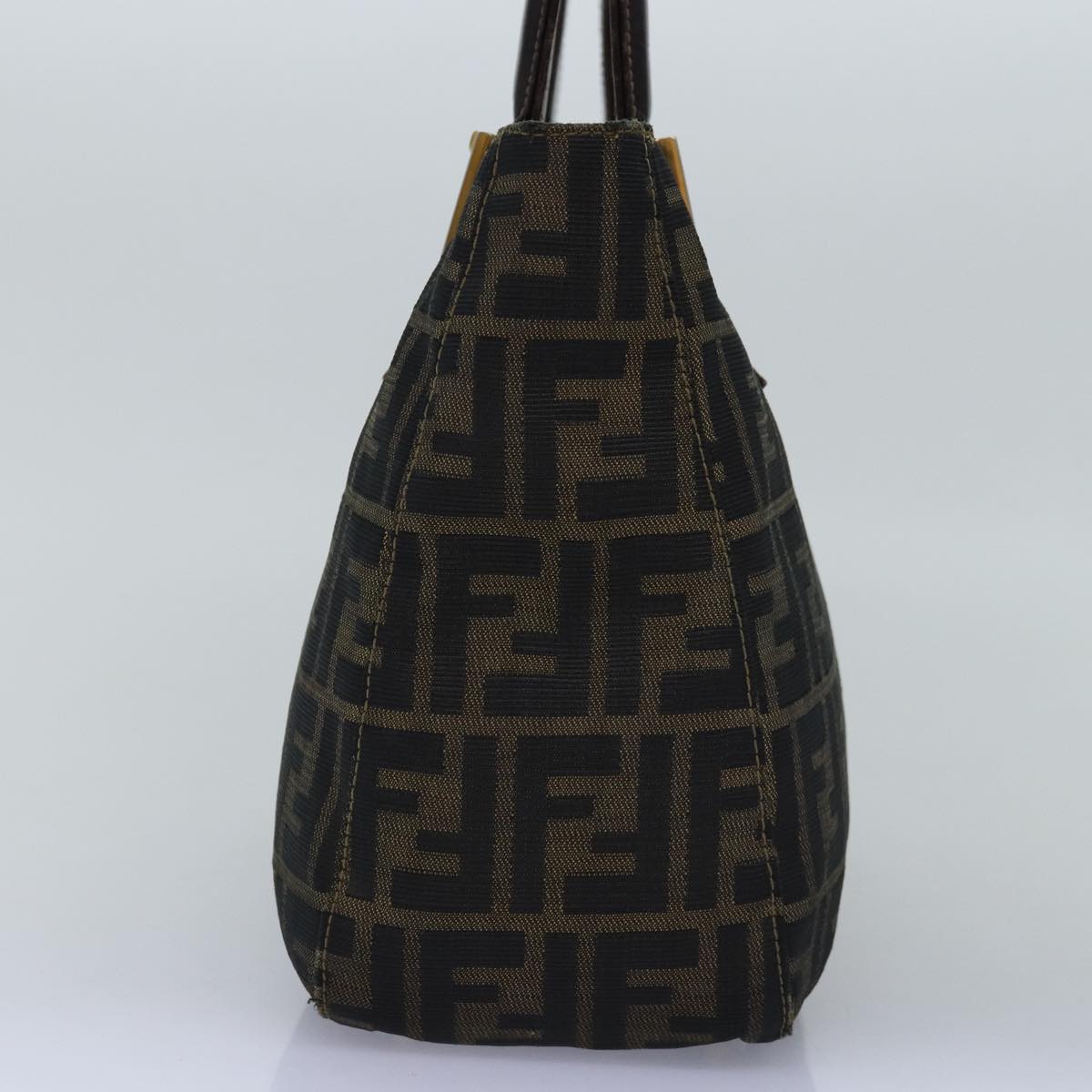 FENDI Zucca Canvas Hand Bag Brown Black bs14249