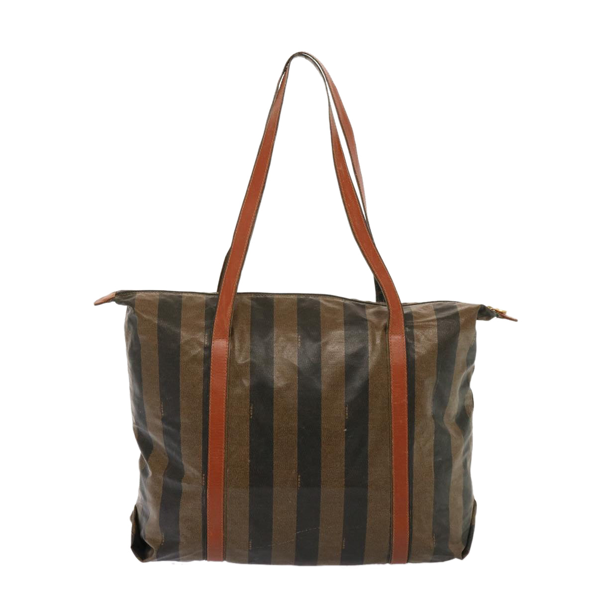 FENDI Pecan Canvas Tote Bag Brown Black bs14250