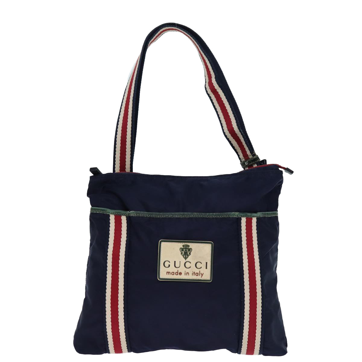 GUCCI Shoulder Bag Nylon Navy Red 189662 bs14293