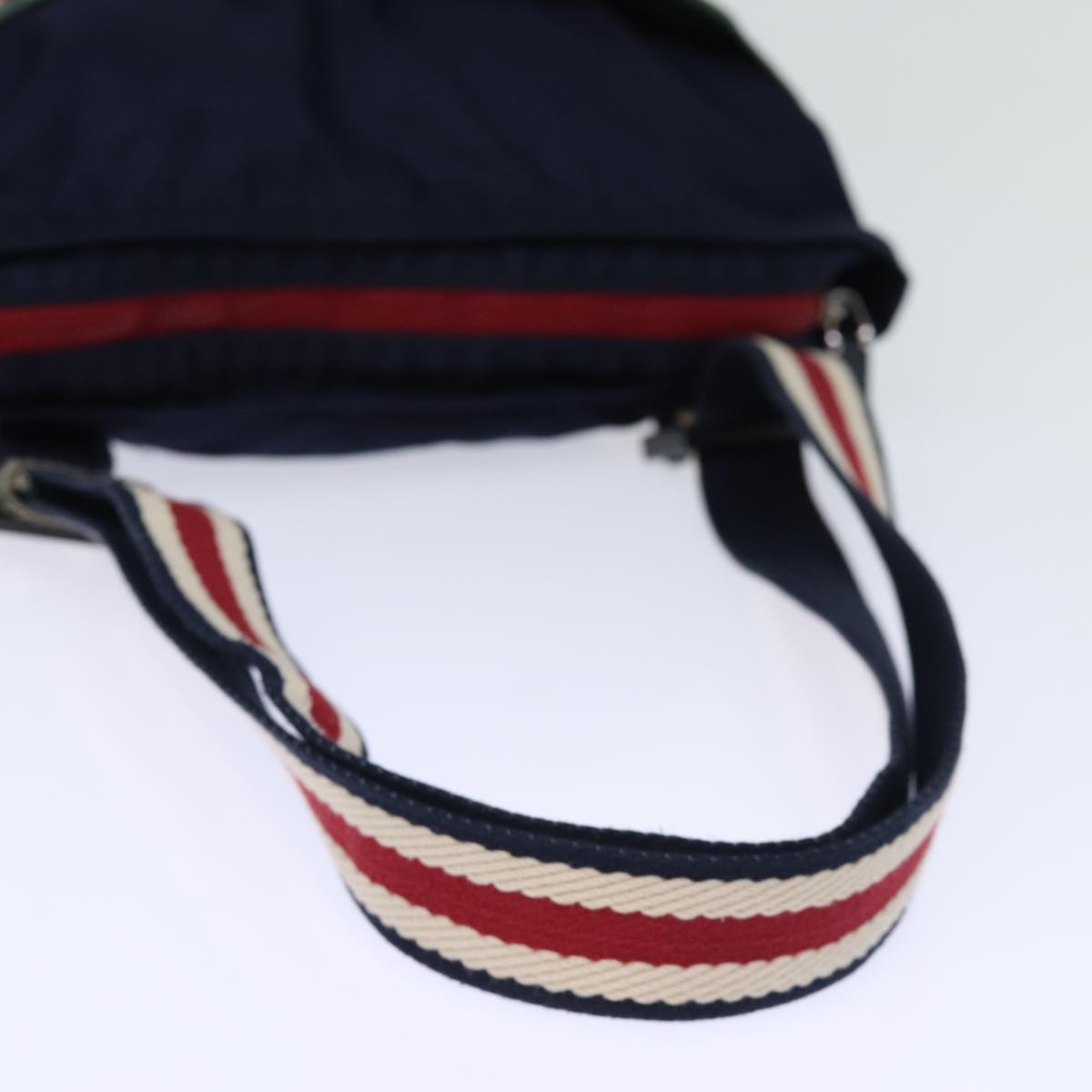 GUCCI Shoulder Bag Nylon Navy Red 189662 bs14293