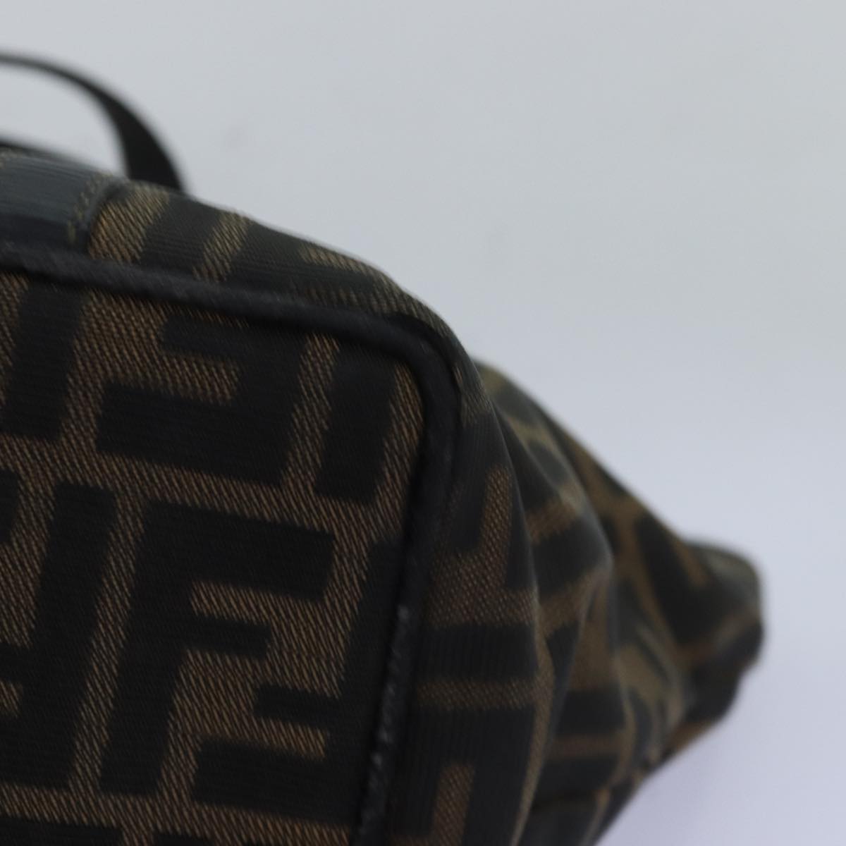 FENDI Zucca Canvas Hand Bag Brown Black bs14328
