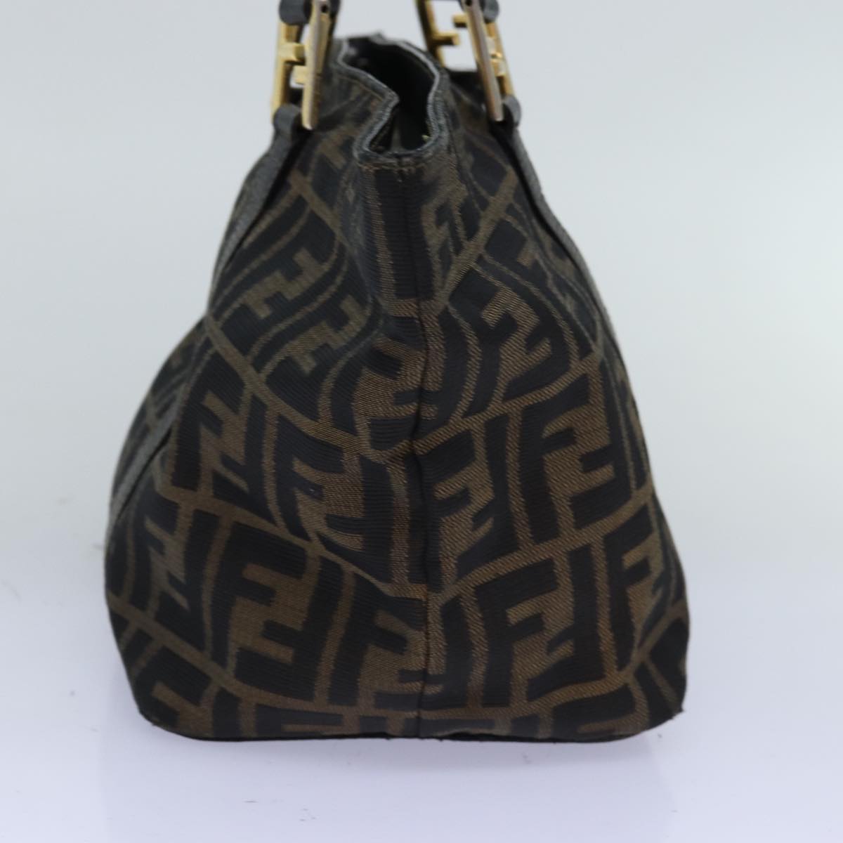 FENDI Zucca Canvas Hand Bag Brown Black bs14328