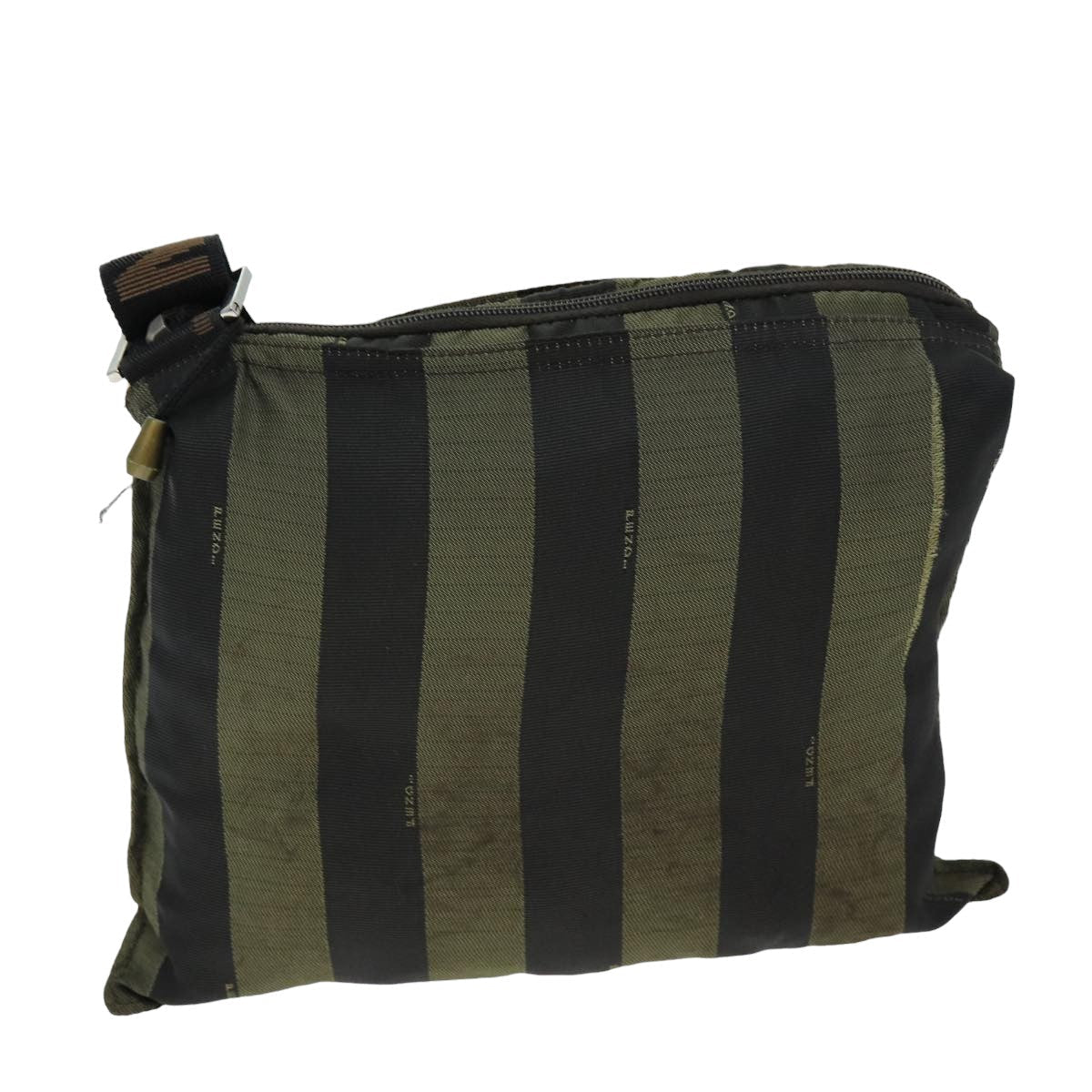 FENDI Pecan Canvas Shoulder Bag Black Brown bs14391