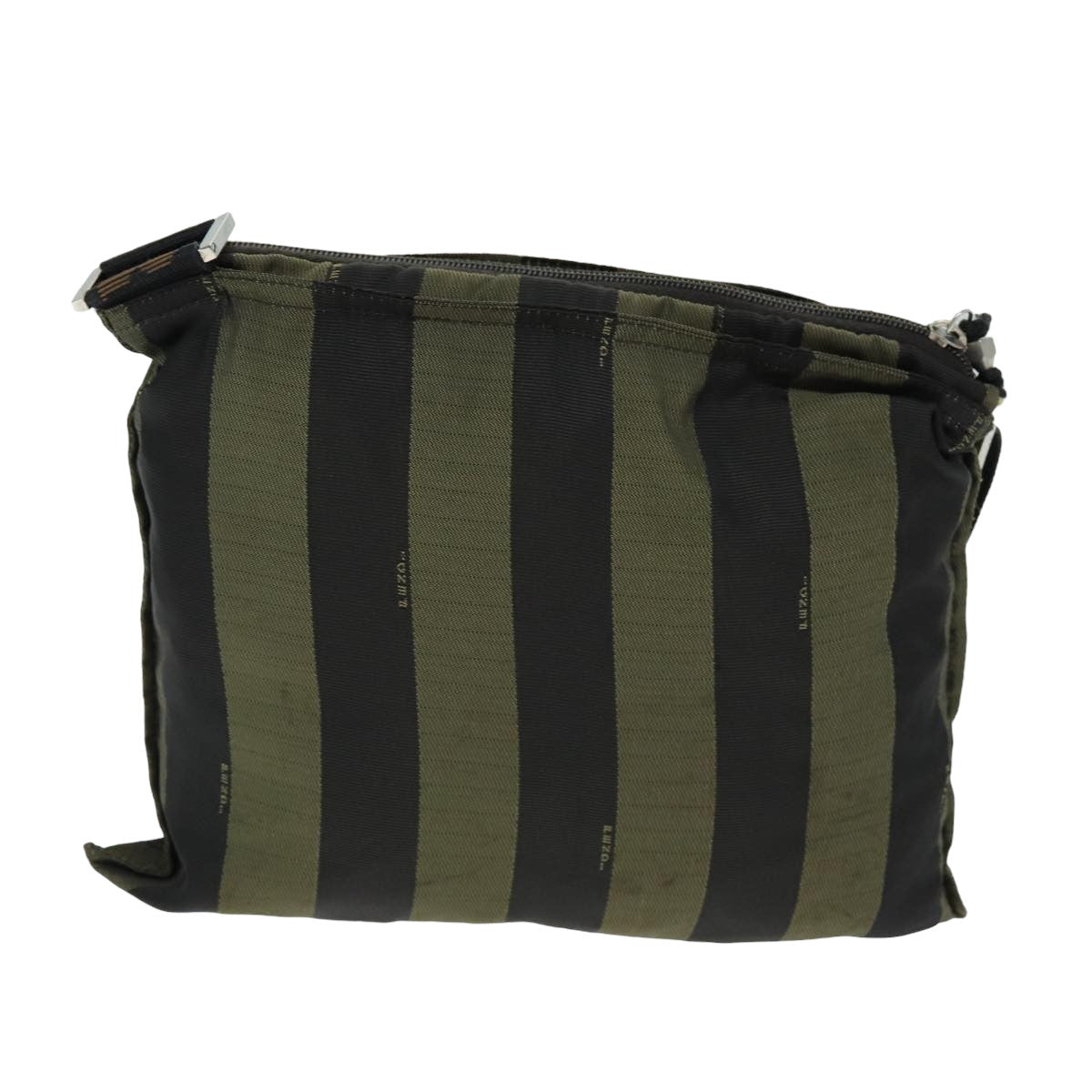 FENDI Pecan Canvas Shoulder Bag Black Brown bs14391