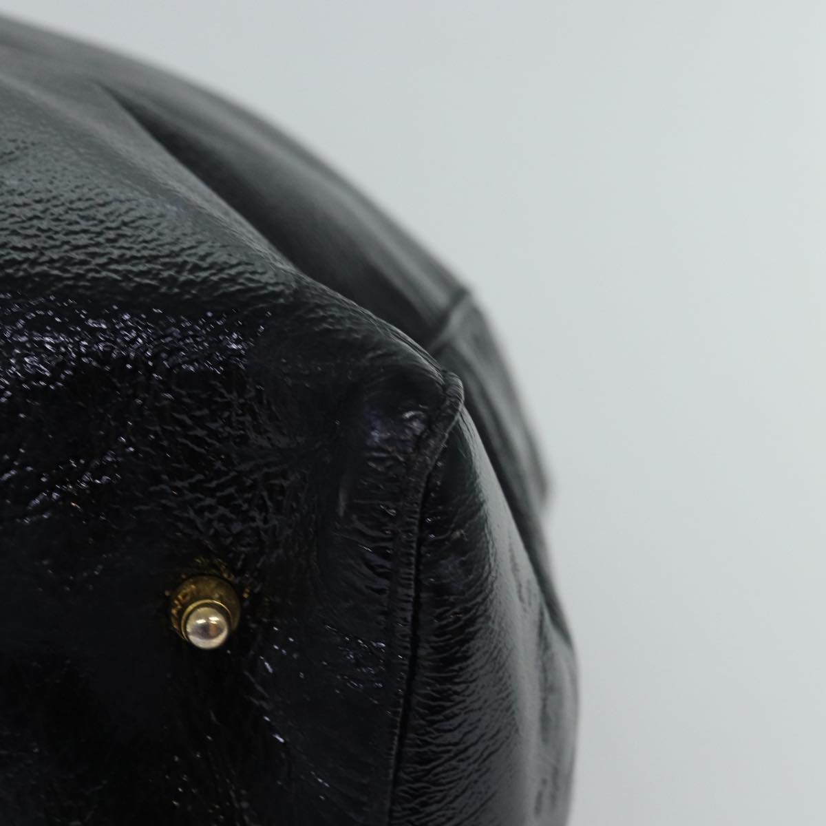 FENDI Hand Bag Enamel Black bs14420