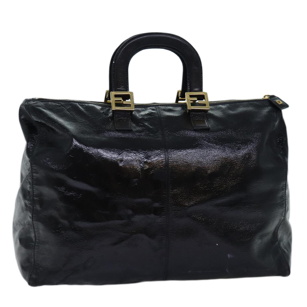 FENDI Hand Bag Enamel Black bs14420