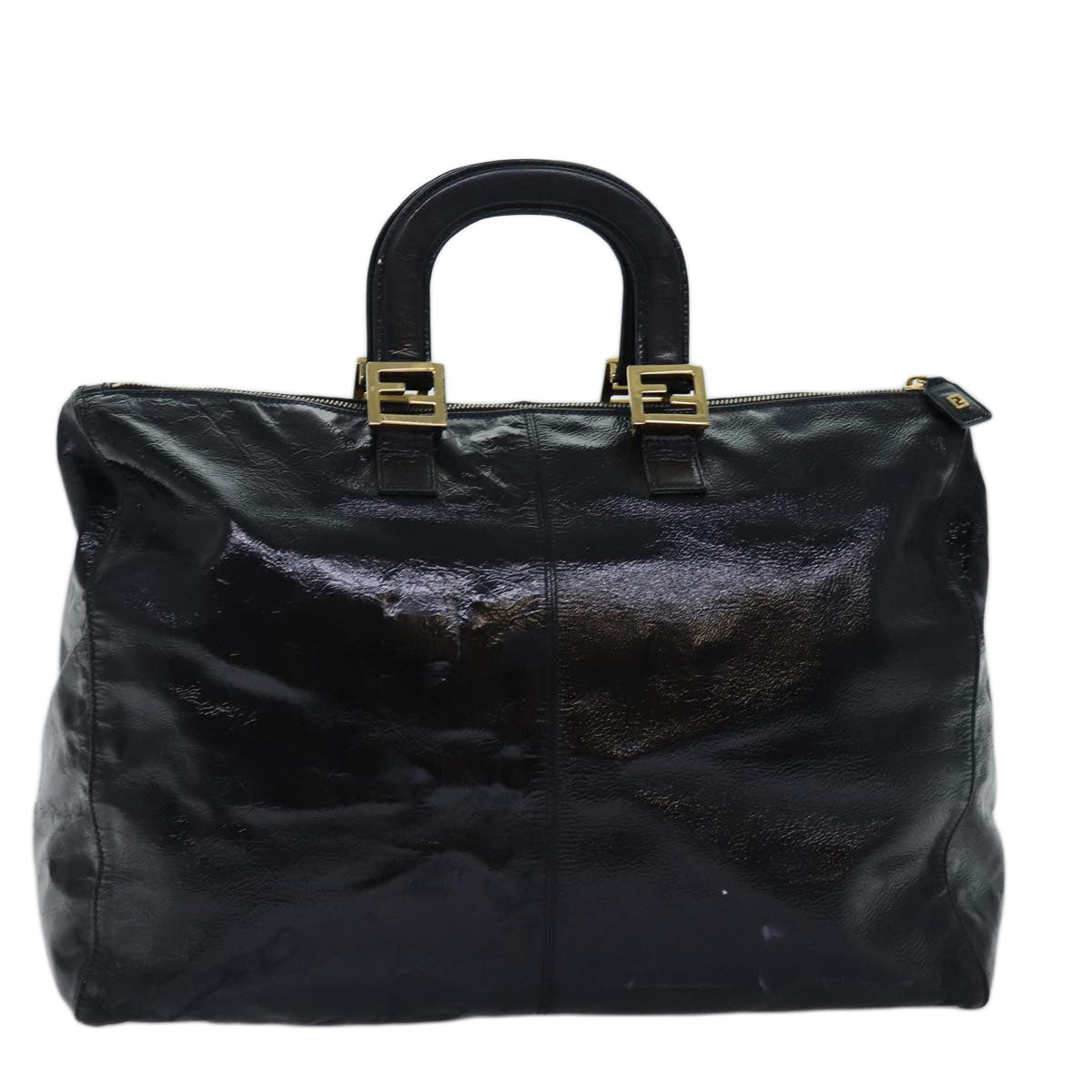 FENDI Hand Bag Enamel Black bs14420