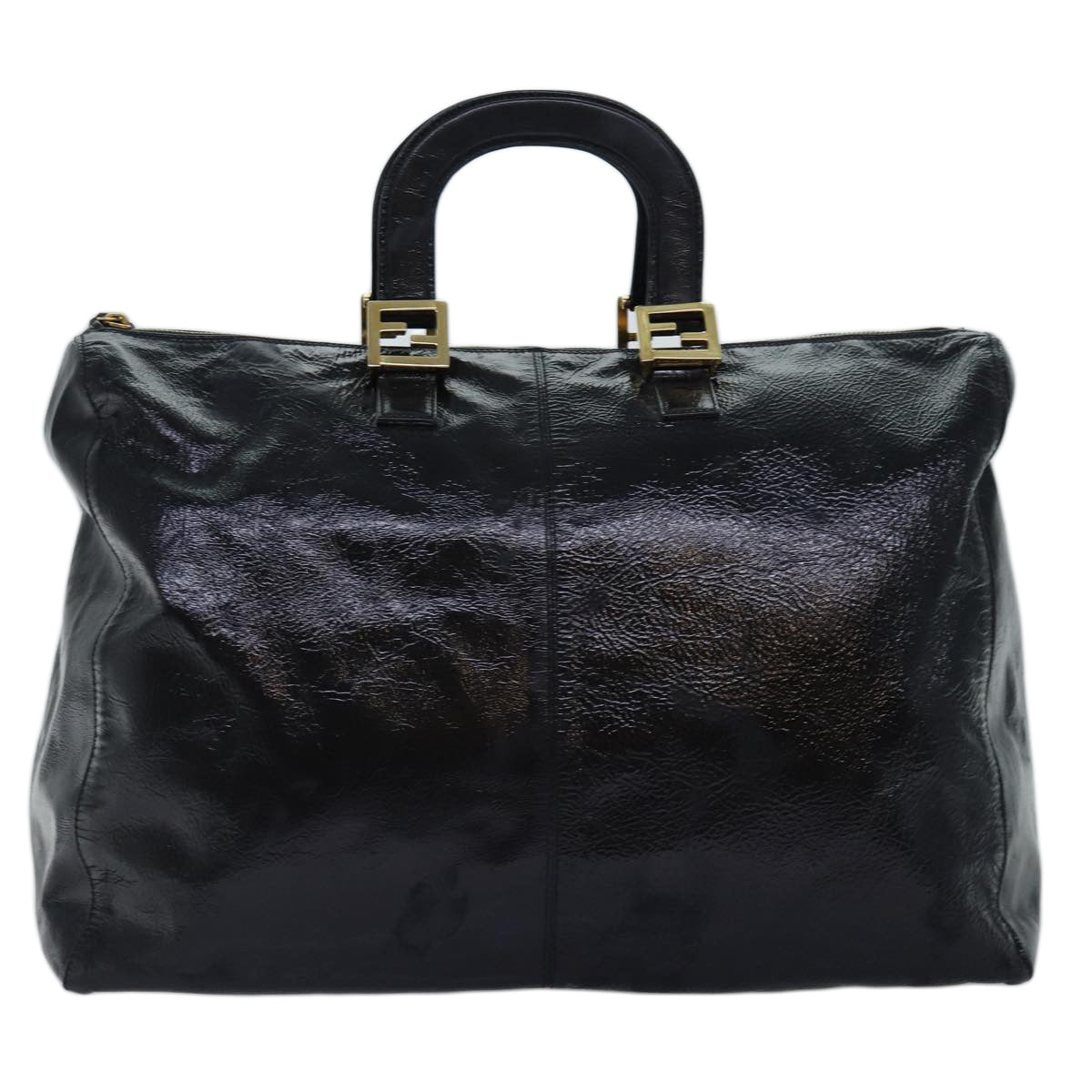 FENDI Hand Bag Enamel Black bs14420