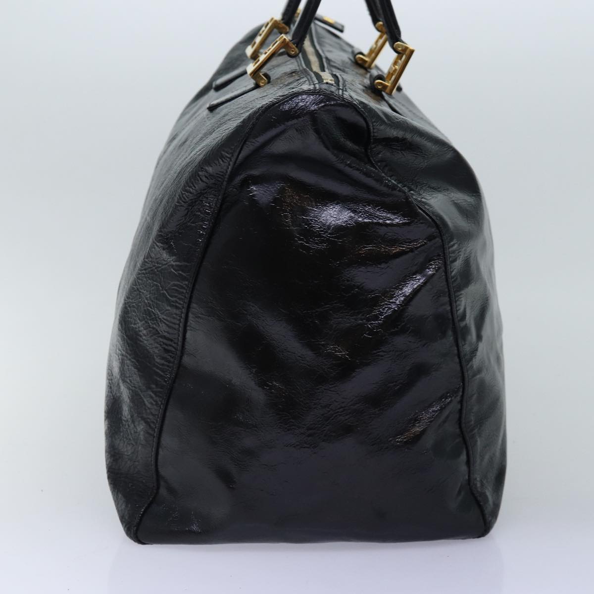 FENDI Hand Bag Enamel Black bs14420