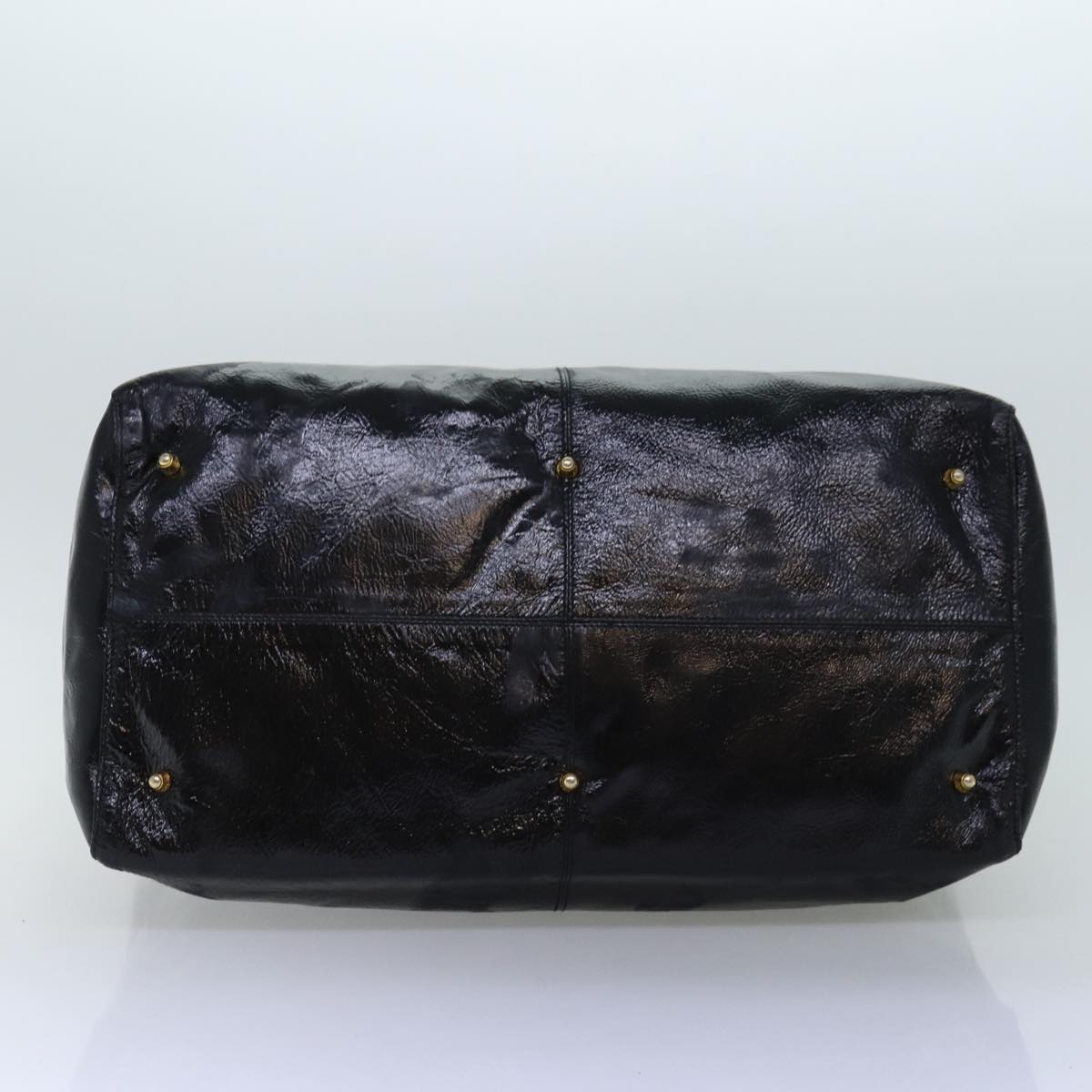 FENDI Hand Bag Enamel Black bs14420