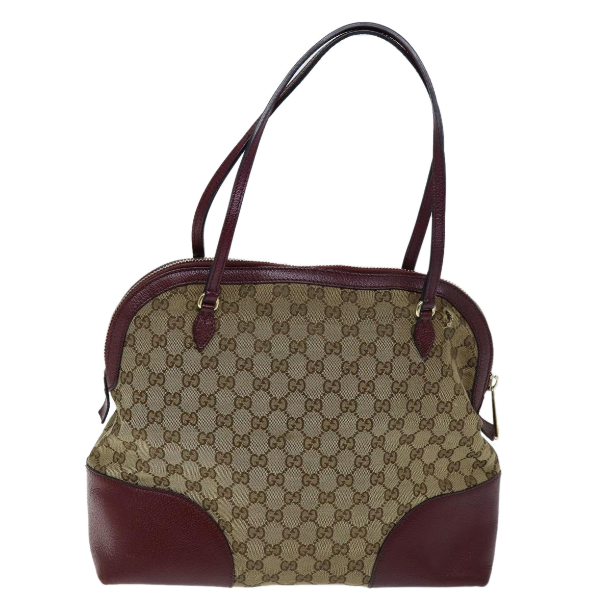GUCCI GG Canvas Shoulder Bag Bordeaux Beige 323673 bs14437