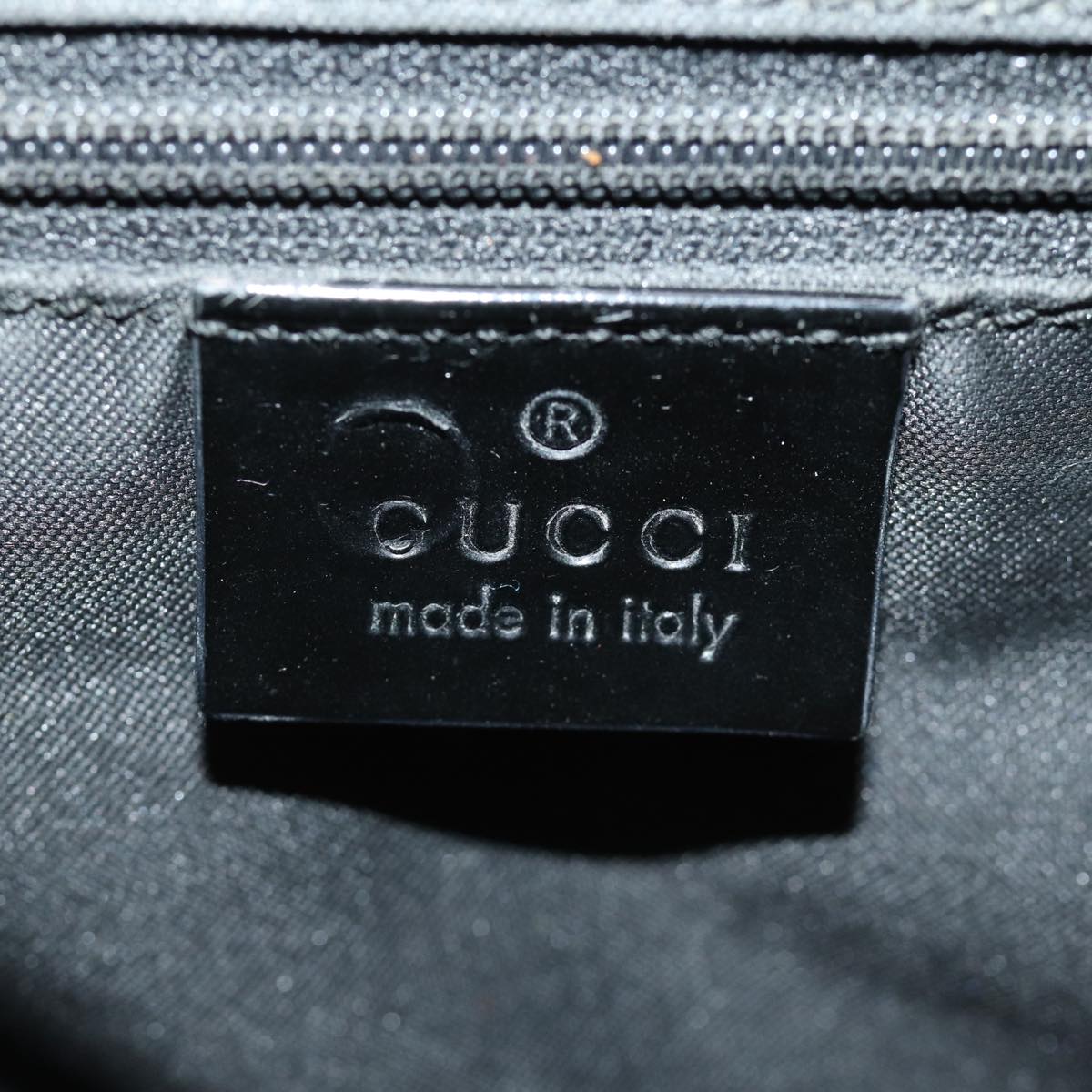 GUCCI Bamboo Hand Bag Enamel Black 93152 bs14450