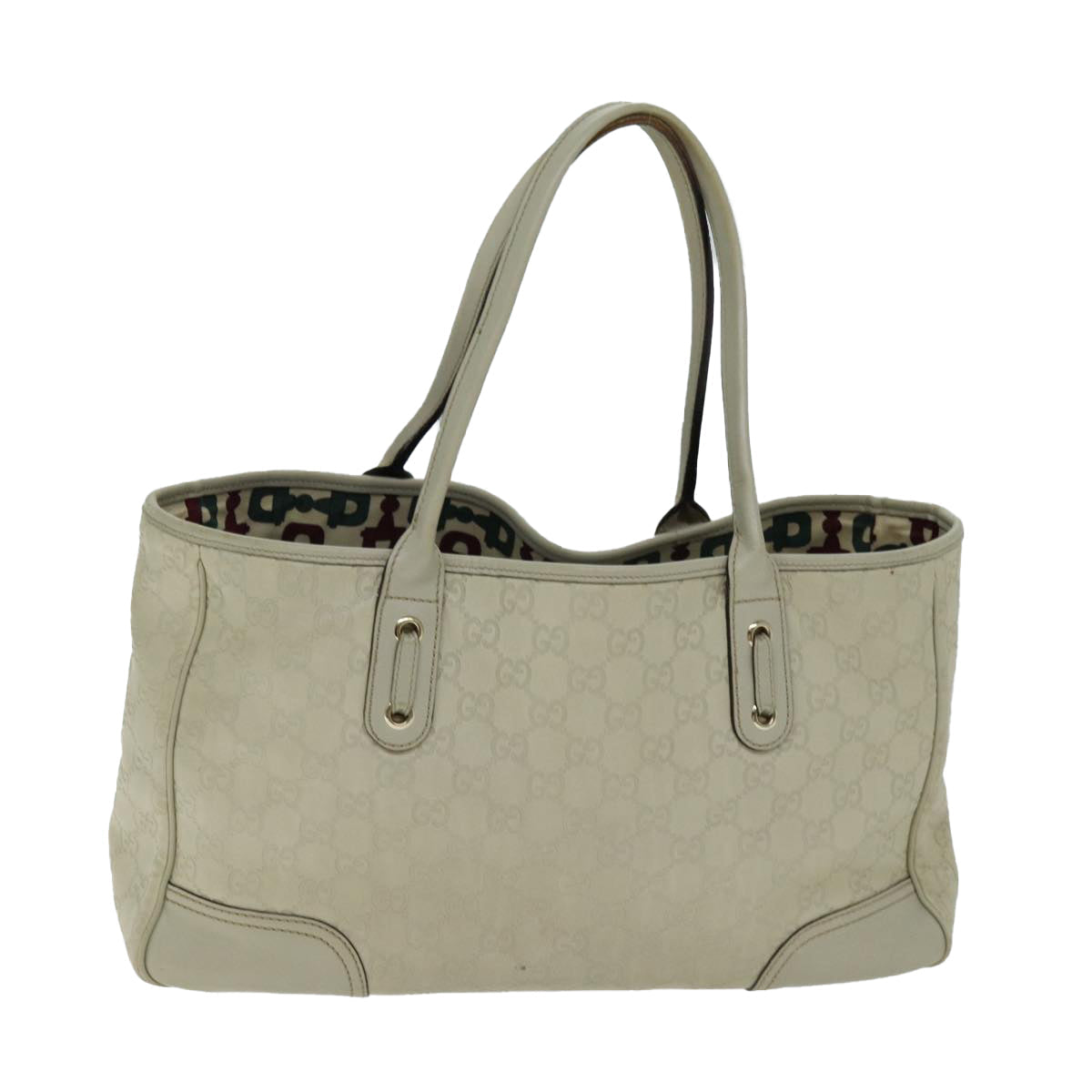 GUCCI GG Canvas Guccissima Tote Bag White 163805 bs14471