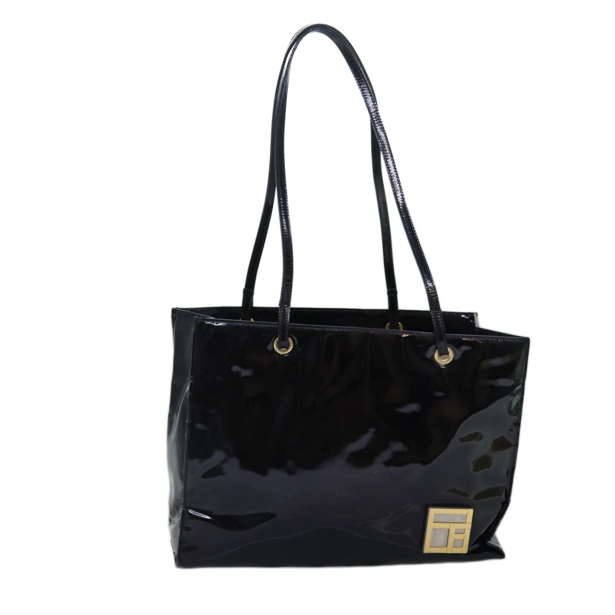 FENDI Tote Bag Enamel Black bs14475