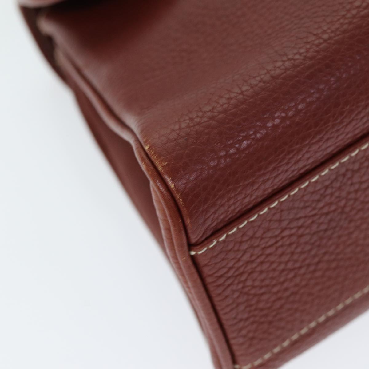 FENDI Hand Bag Leather Brown bs14477