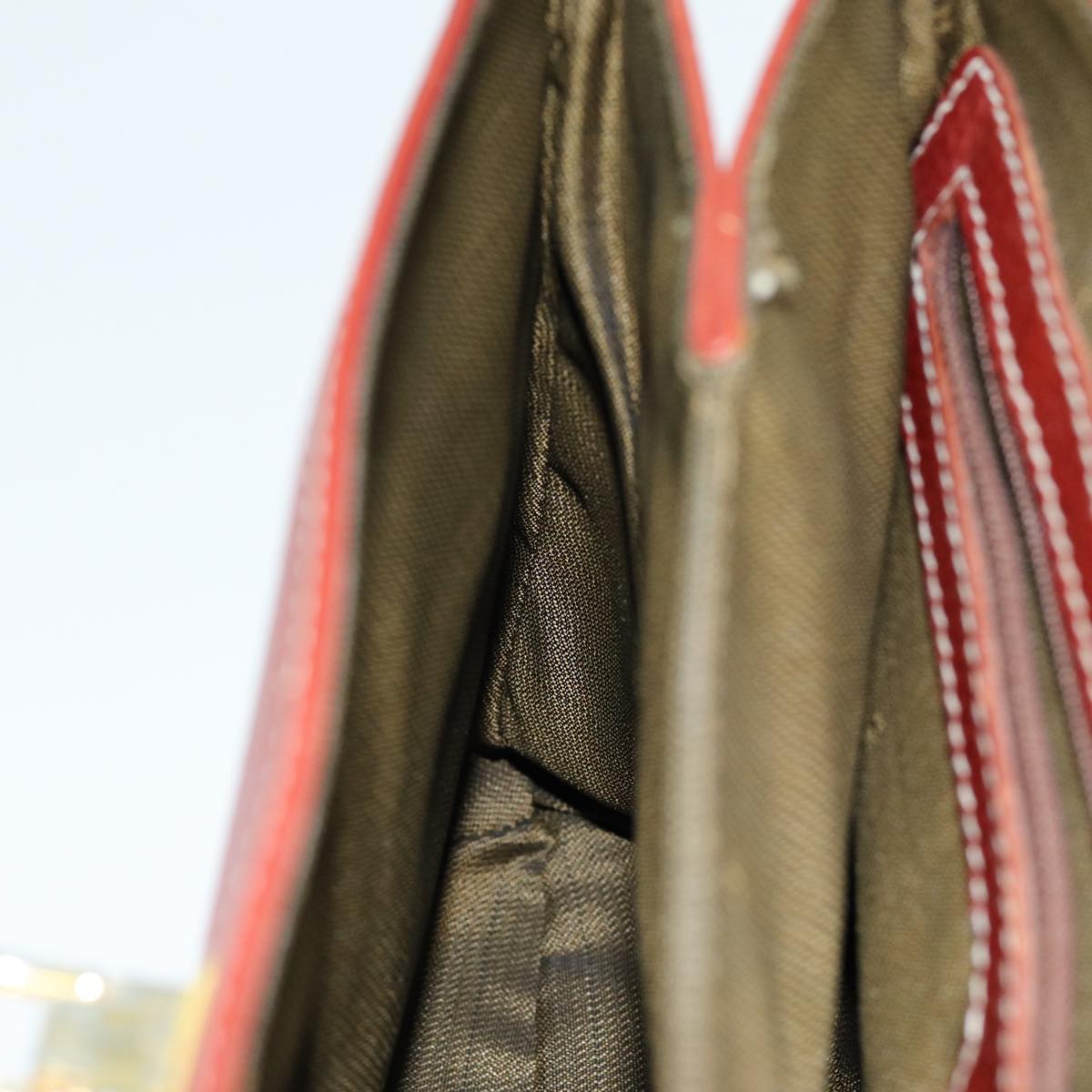 FENDI Hand Bag Leather Brown bs14477