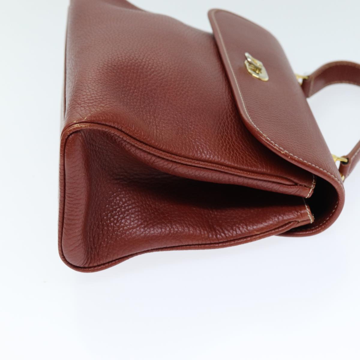FENDI Hand Bag Leather Brown bs14477