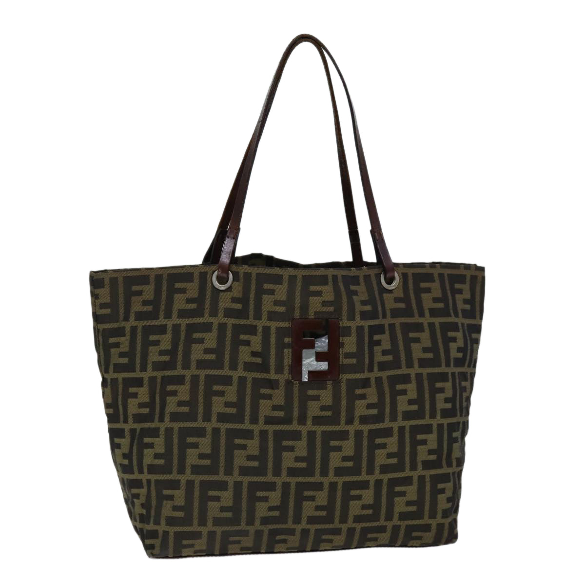 FENDI Zucca Canvas Tote Bag Black Brown bs14491