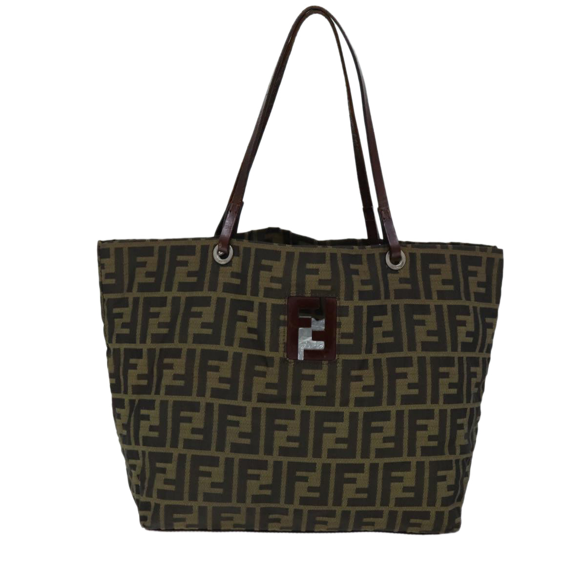 FENDI Zucca Canvas Tote Bag Black Brown bs14491