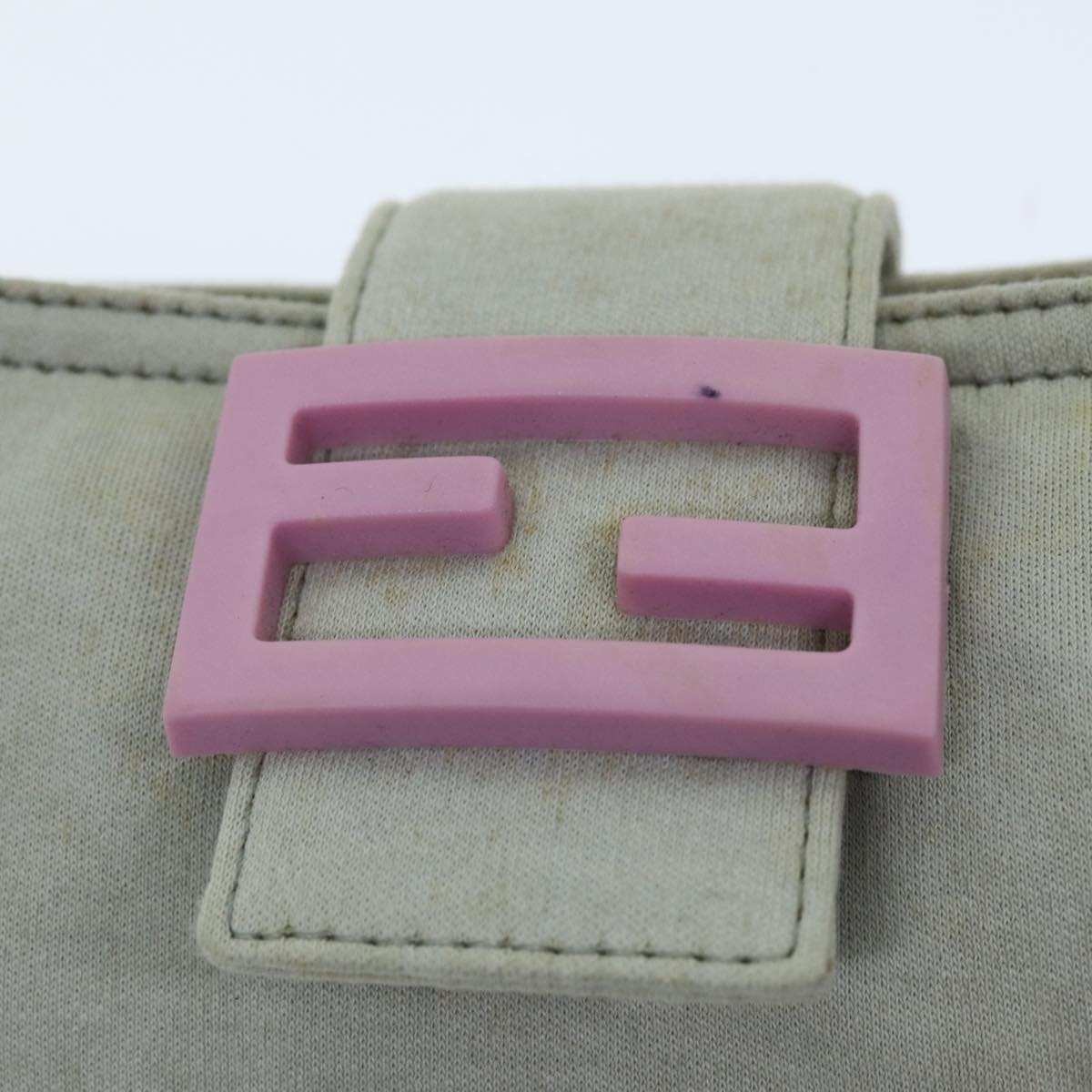 FENDI Mamma Baguette Shoulder Bag Cotton Gray bs14545