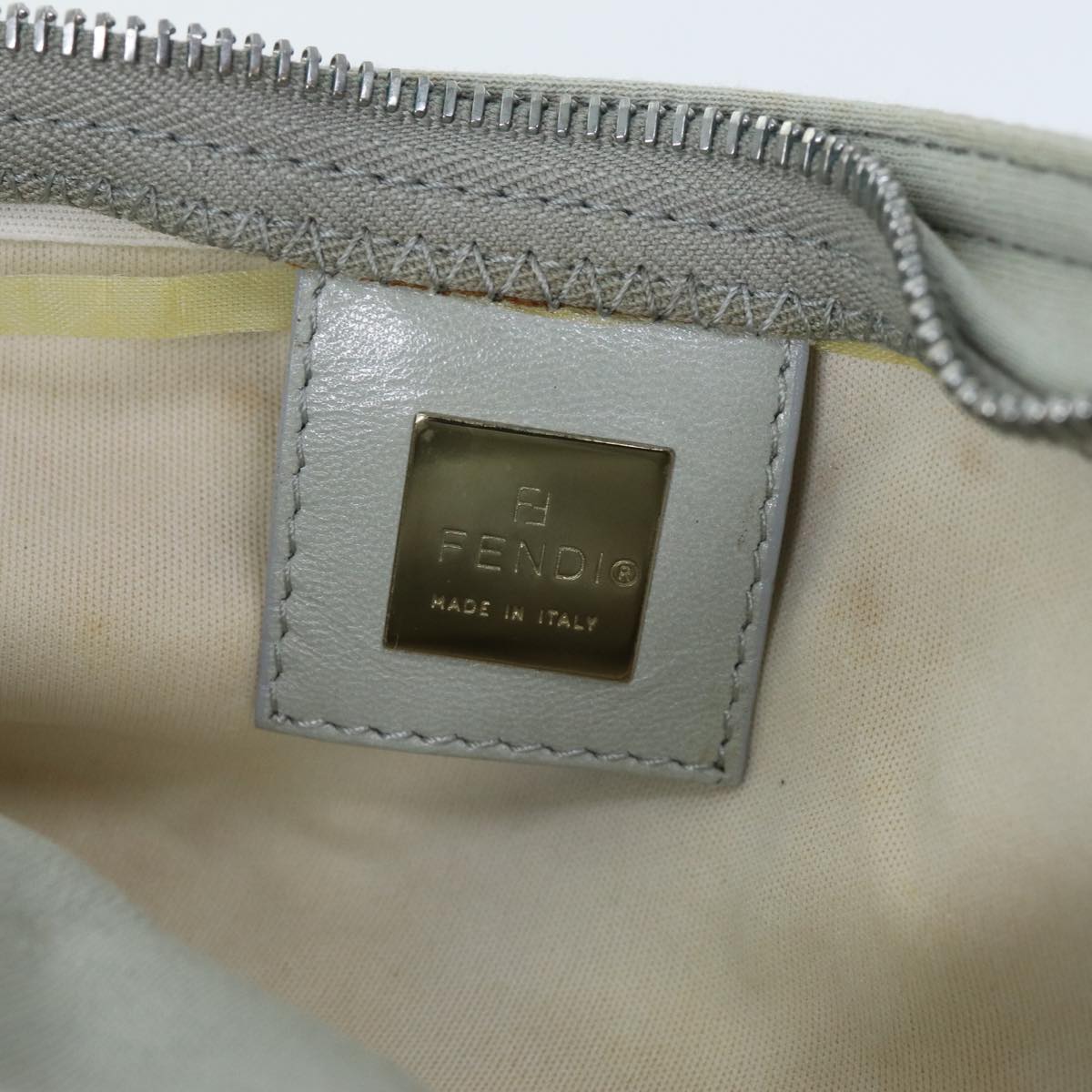 FENDI Mamma Baguette Shoulder Bag Cotton Gray bs14545