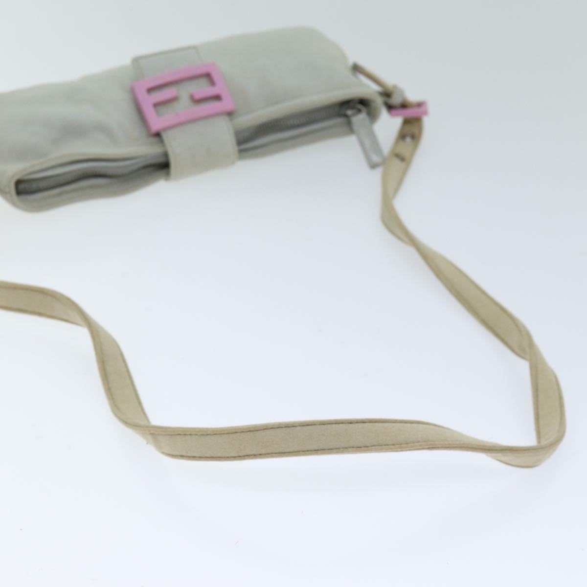 FENDI Mamma Baguette Shoulder Bag Cotton Gray bs14545