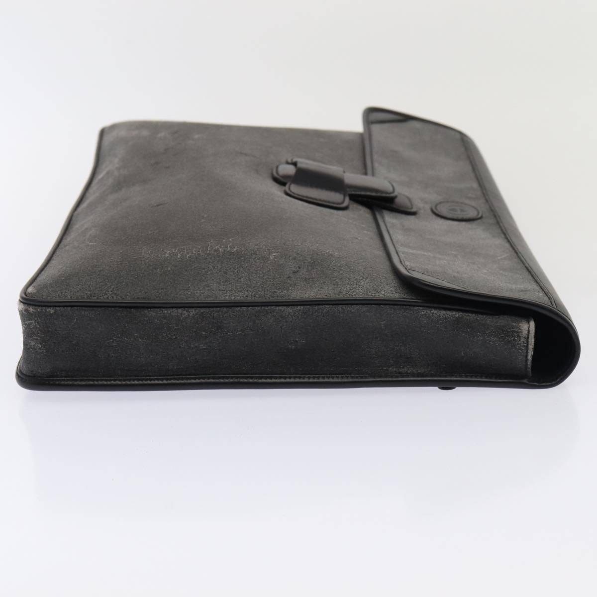 GUCCI Pouch Shoulder Bag Leather 3Set Gray Brown bs14614