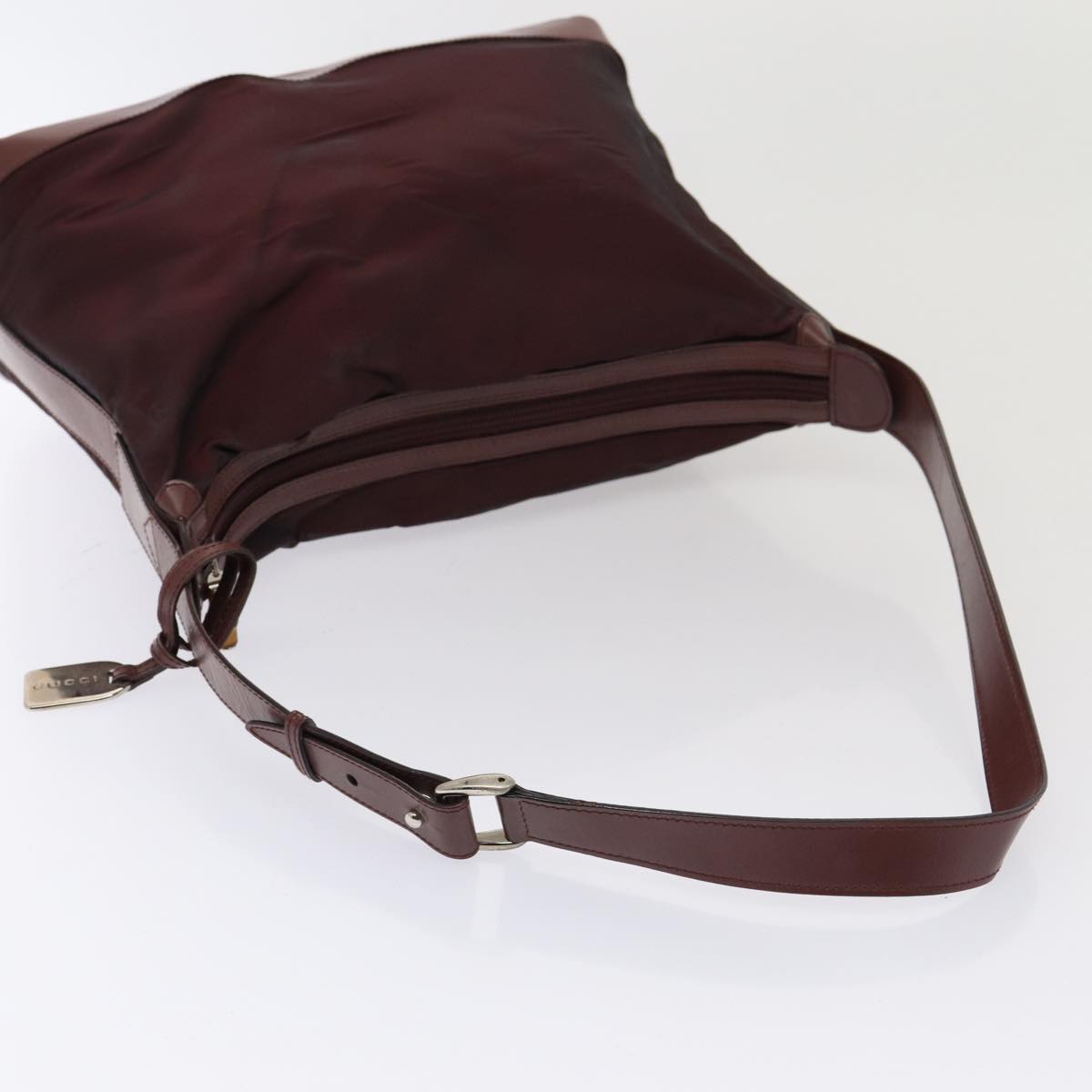 GUCCI Pouch Shoulder Bag Leather 3Set Gray Brown bs14614