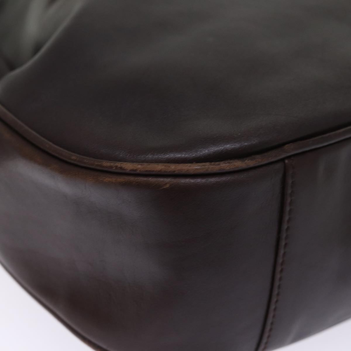 GUCCI Hand Bag Leather Brown bs14618