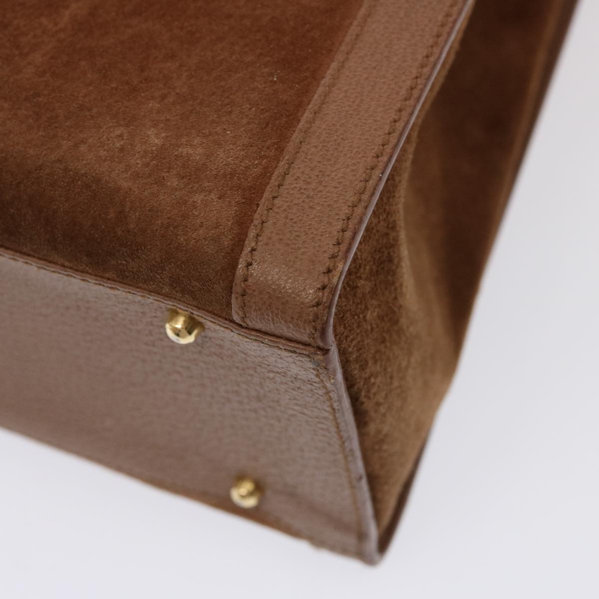 GUCCI Bamboo Hand Bag Suede Brown 002 1186 0260 bs14724